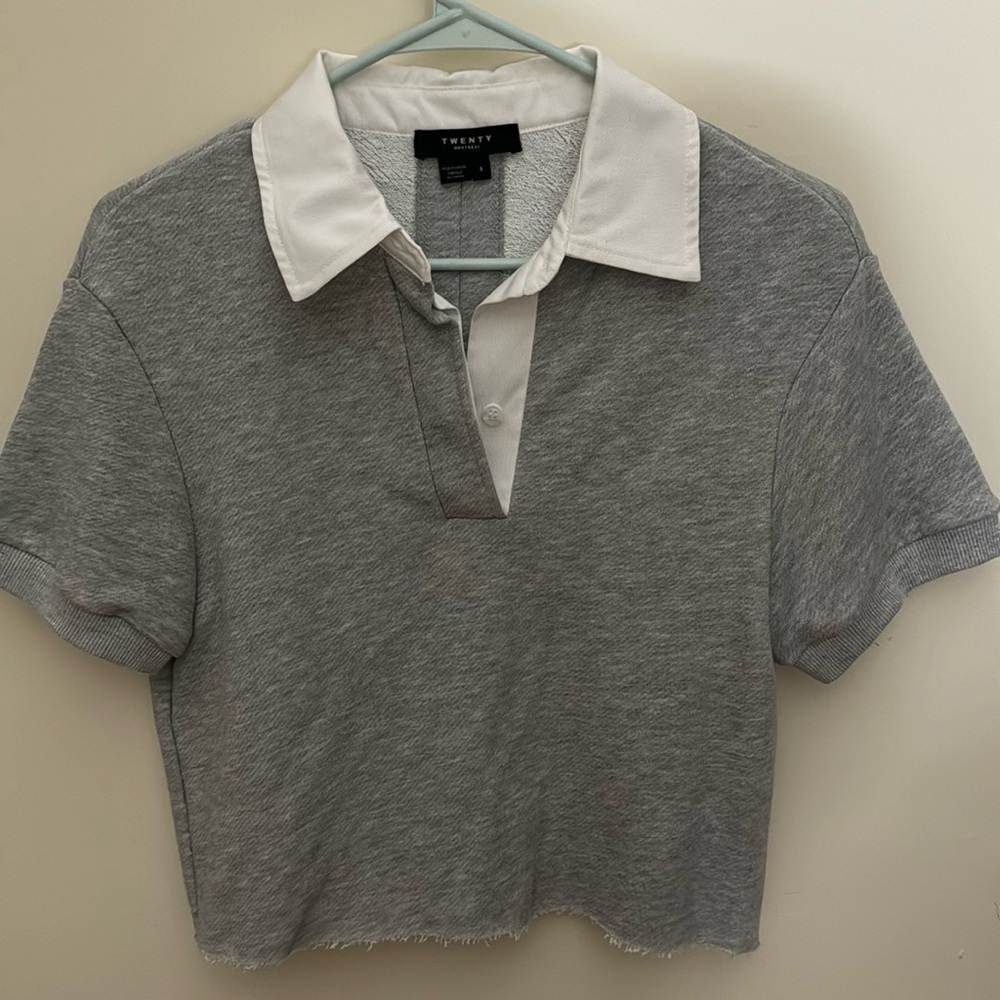 Crop top polo shirt